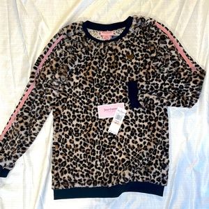 juicy couture cheetah print fluffy sweater